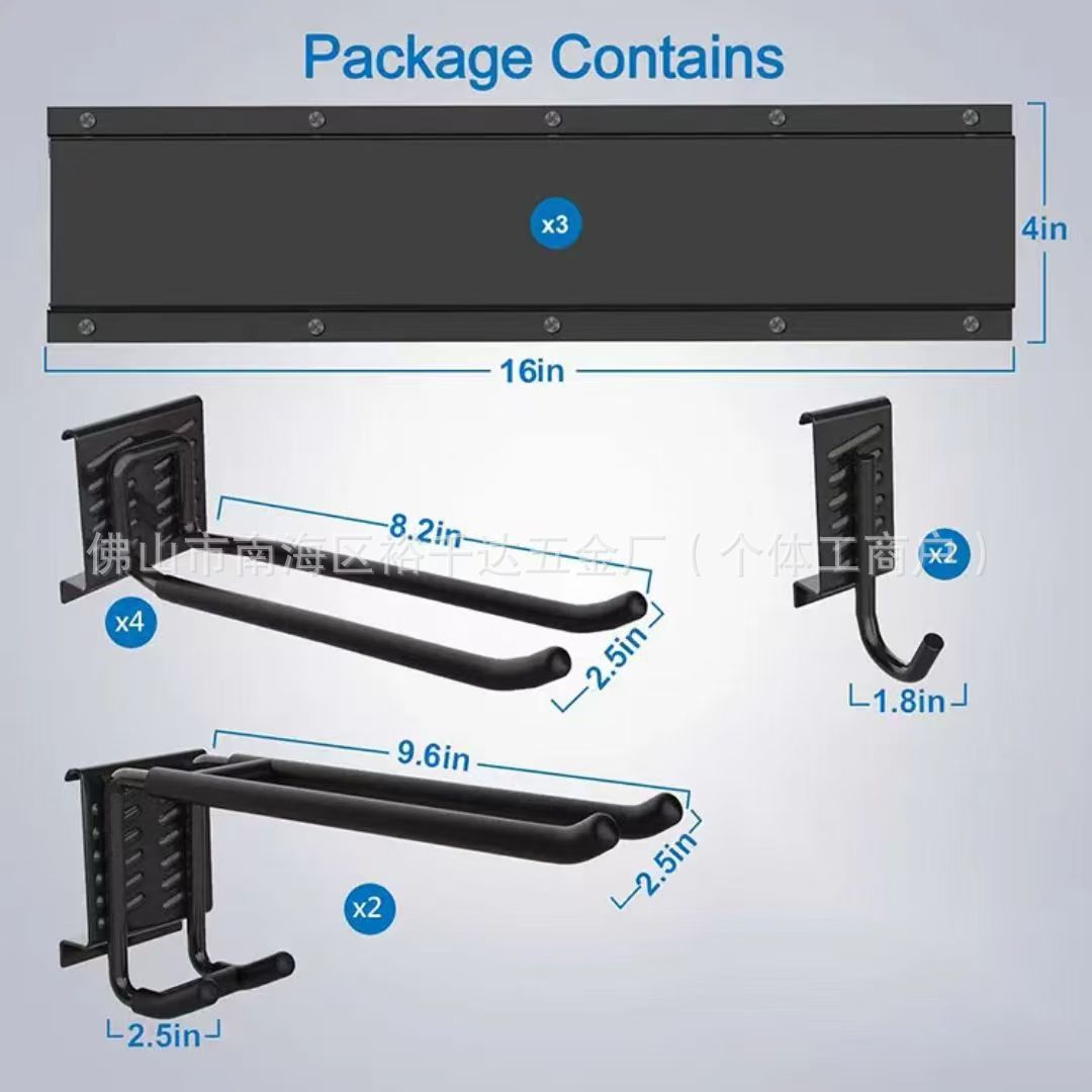 gancho de placa de ranura transfronteriza para almacenamiento de pared pesada percha metálica para herramientas de jardín para colocar ganchos de pared para objetos pesados tipo de pared image 10