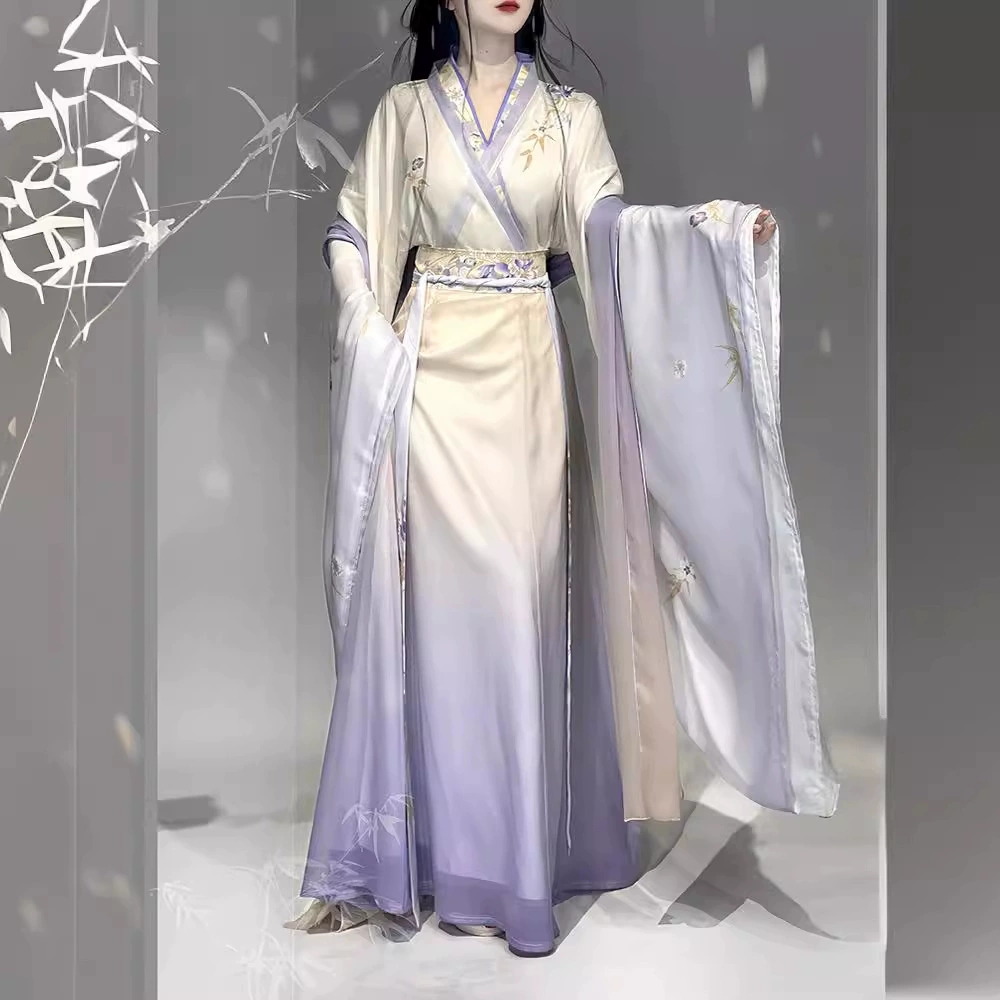 Подлинный оригинальный Hanfu женский 2024 новый южный и северный династий Вэй Цзиньфэн печать в китайском стиле