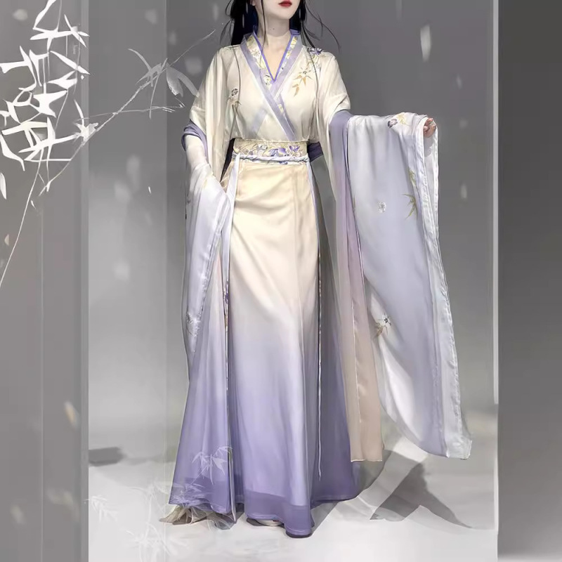 Authentic Original Hanfu for Women, 2026 New Style, North and South Dynasties Wei and Jin Style, Printed Chinese Style Eight-Panel Skirt, Everyday Wear, Not Traditional Ancient Costume