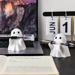 新しいハロウィンかわいいゴーストオーナメント、クリエイティブなデスクトップデコレーション、友人への誕生日プレゼント、面白いペンホルダー