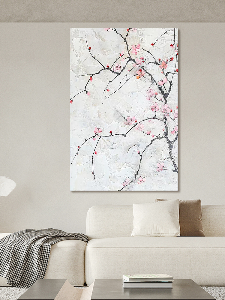 New Chinese style plum blossom hand-painted oil painting