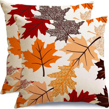 T 76290 Maple print linen pillow cover ��Ҷӡ�����鱧����