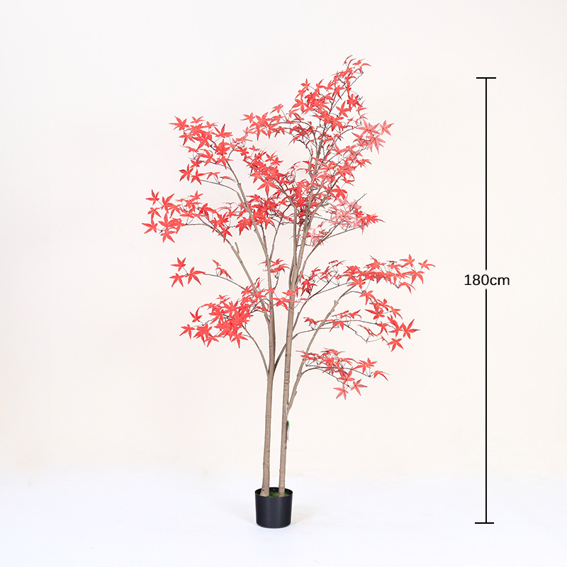新しい模擬緑の植物、模擬カエデの葉の木、インターネット有名人の緑のカエデの木、ホテルのショッピングモールの緑の植物、模擬木、屋内および屋外の装飾|undefined