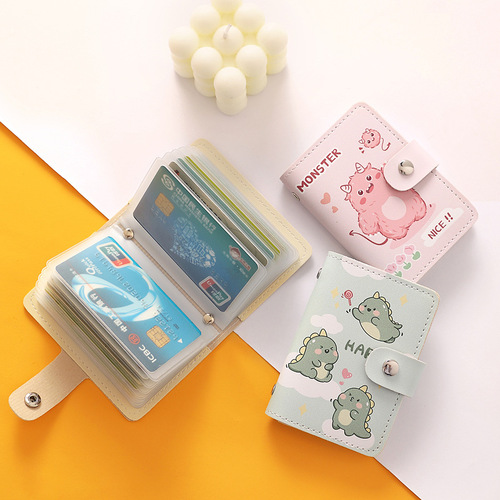 Cute cartoon women's card holder, exquisite, high-end, large capacity, multiple card slots, ultra-thin, anti-degaussing, compact card holder, card holder