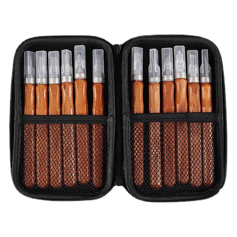 SK2 imitación palisandro talla cuchillo 3-12-pieza conjunto de talla cuchillo traje de madera neutral talla no-Logotipo de comercio exterior cuchillo venta al por mayor