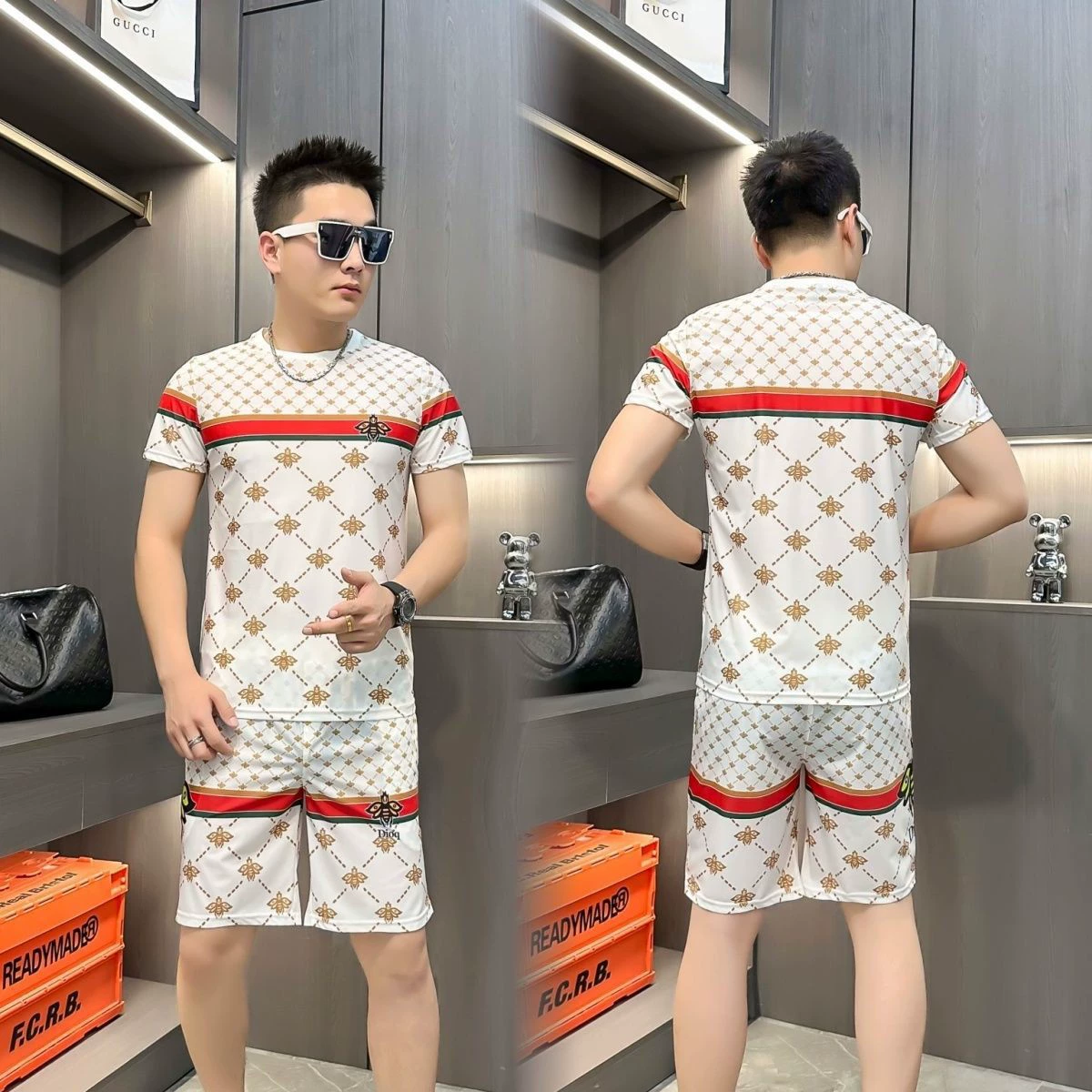 Летний комплект, модная трендовая футболка с short sleeve