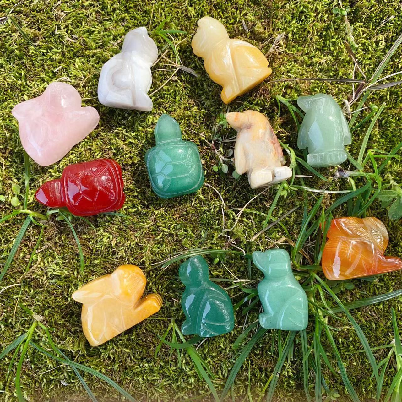 Natural Crystal Stone 1-inch Carved Animal Semi-precious Stone Live Stream Supply Animal Mining Cross-border New Product