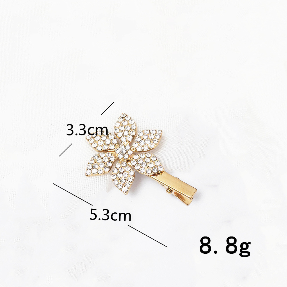 Simple Style Square Heart Shape Flower Metal Plating Inlay Rhinestones Hair Clip 1 Piece display picture 4
