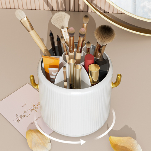 Makeup Brush Storage Tube Dustproof Rotating Divided Makeup Table Storage Box Lipstick Makeup Brush Cosmetics Shelf 