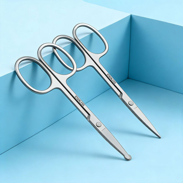 Cosmetic scissors stainless steel for eyelashes for eyebrows