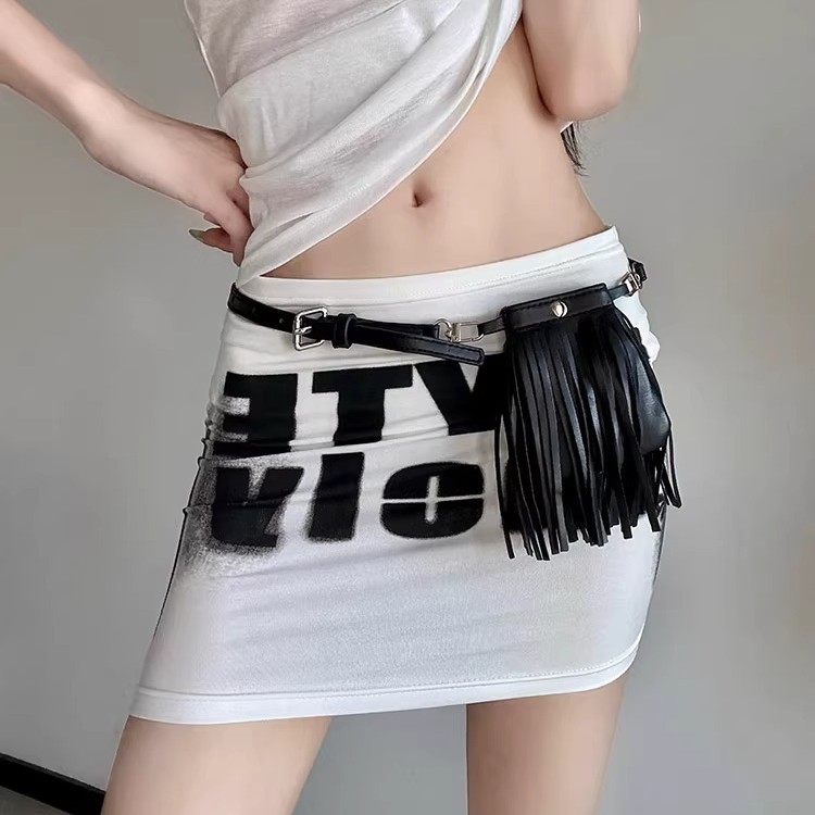 流苏腰包女2025新款 腰带配饰配裙子高级感腰绳小众ins百搭小皮带