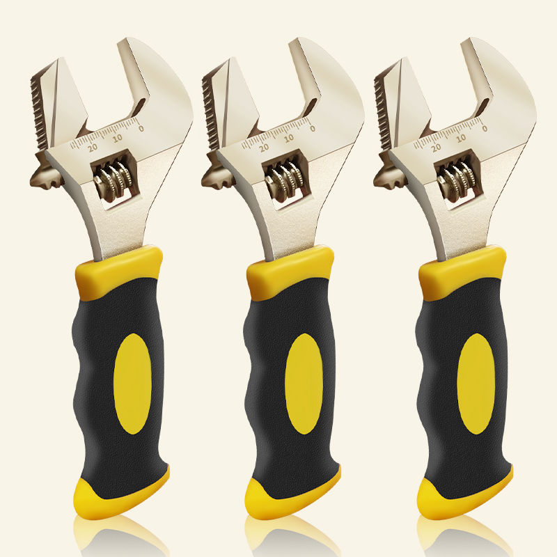 迷你短柄高档金色8寸活动扳手家用维修小巧方便携带套柄活动扳手