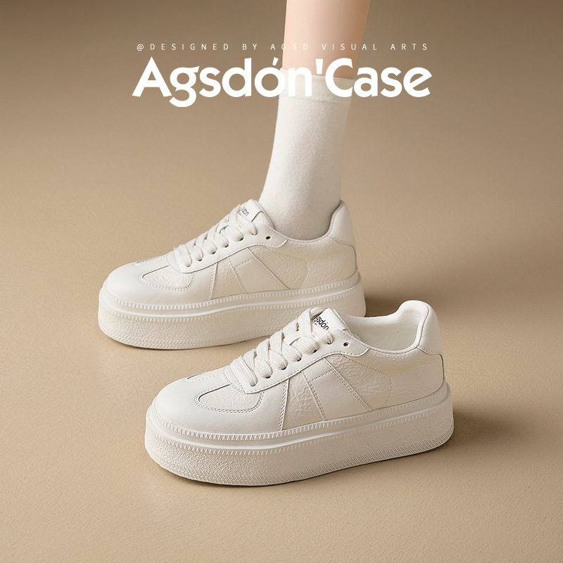 Augustion White Shoes Mujer 2025 Nuevo verano casual plataforma blanca zapatillas deportivas retro clásicas