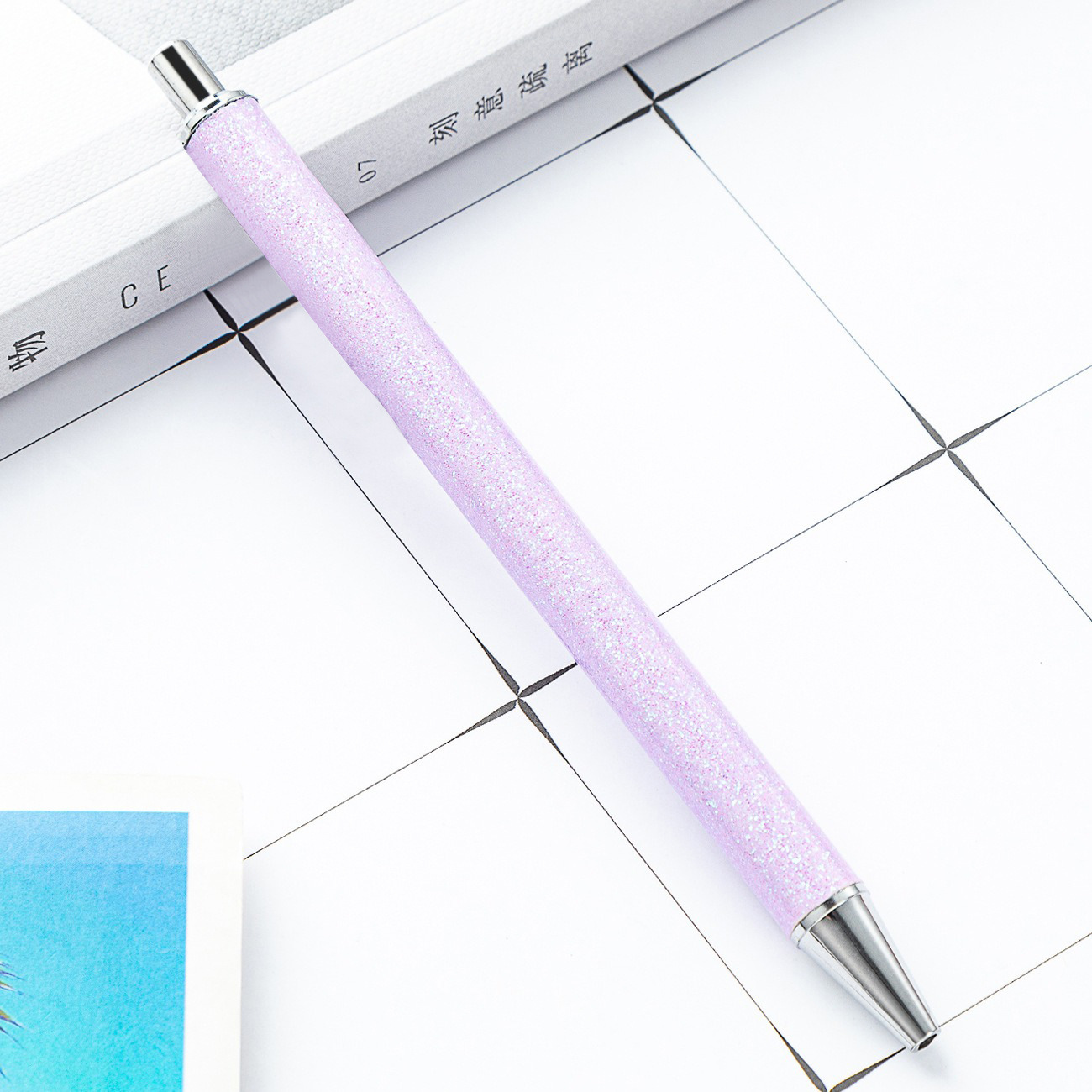 Presione el bolígrafo de polvo de oro al por mayor prepucio pu Glitter pen logotipo imprimible creativo multicolor Bolígrafo De Metal