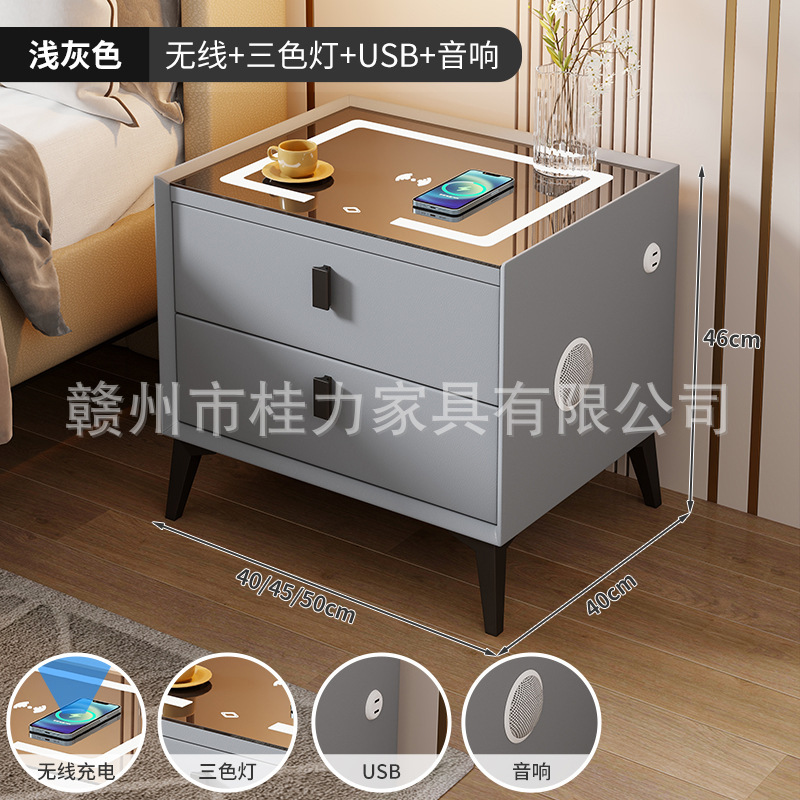 밝은 회색: LED+무선 충전+USB+듀얼 블루투스 스피커