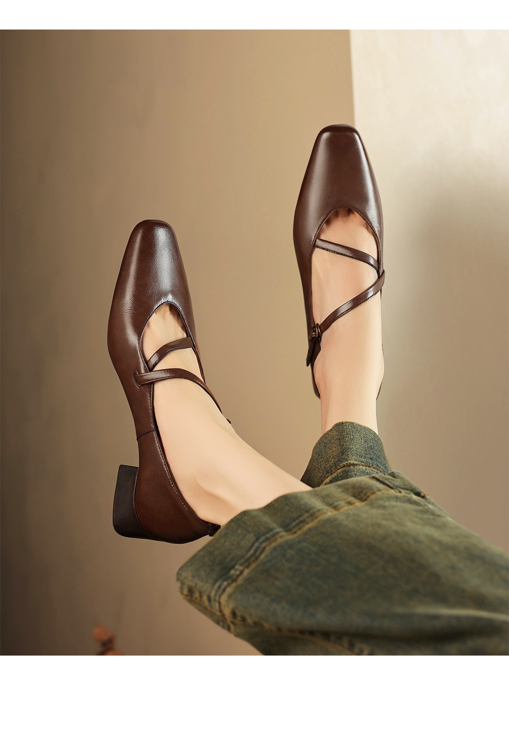 CHIKO Khrissa Square Toe Block Heels Mary Jane Shoes