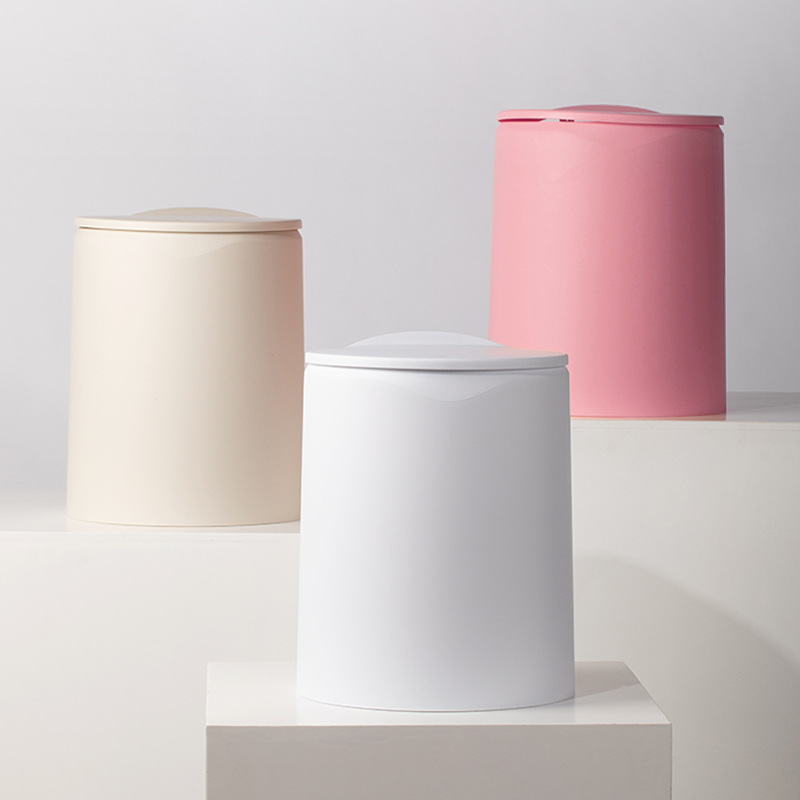 Trash Can for Living Room, Bedroom, Home, Light Luxury, Toilet, Bathroom, Kitchen, with Lid, Press-Type, Large Capacity, Convenient Storage