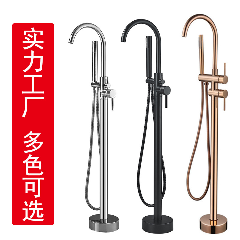 Customizado todo cobre frío y caliente piso bañera de grifo de cilindro vertical barril vertical pared de cuenca fábrica al por mayor