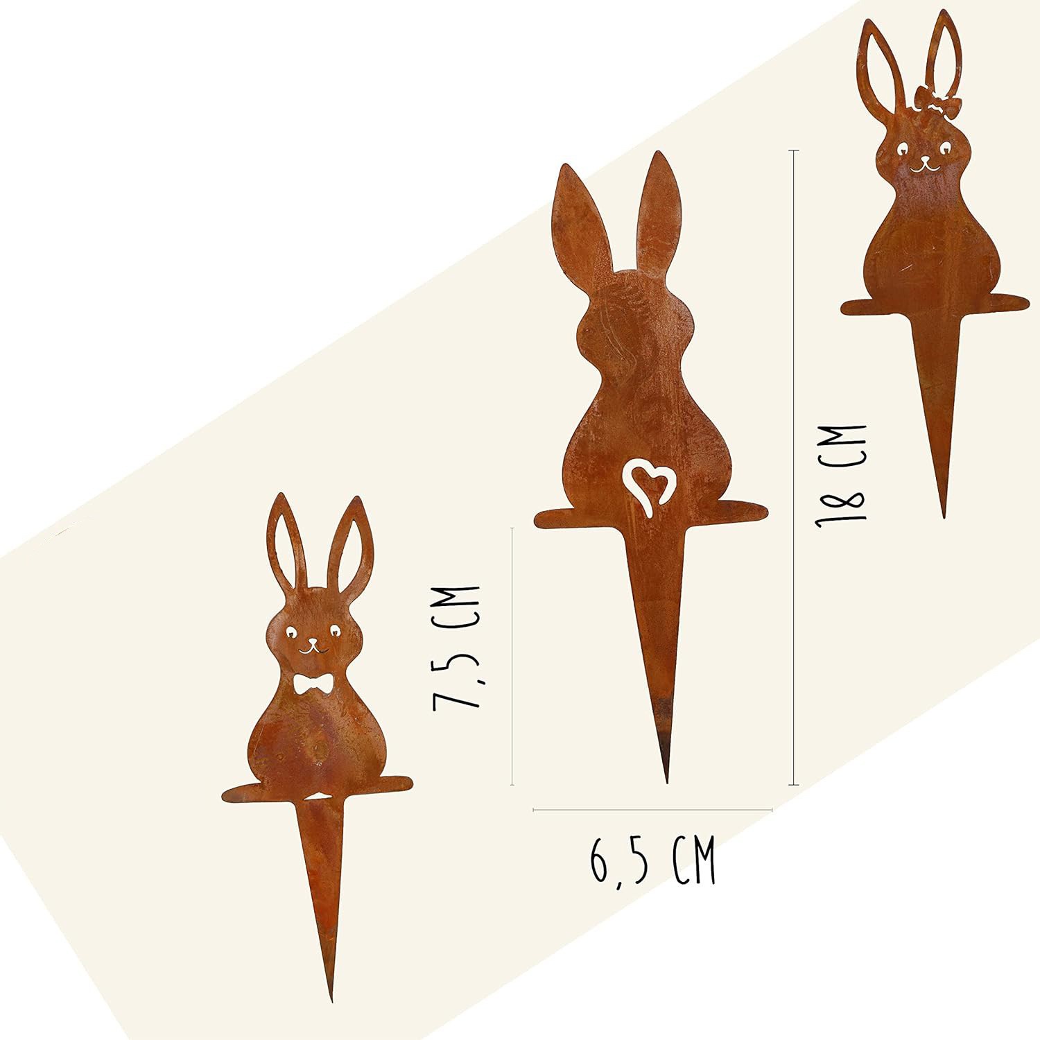 跨境创意兔子复活节彩蛋剪影庭院花园摆件户外造景地插铁工艺批发