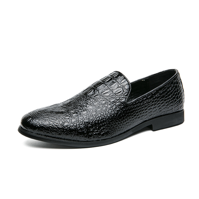 2024 comercio exterior zapatos de cuero de hombre de gran tamaño con estampado de cocodrilo estilo británico puntiagudo joven tendencia zapatos de cuero para hombres image 6