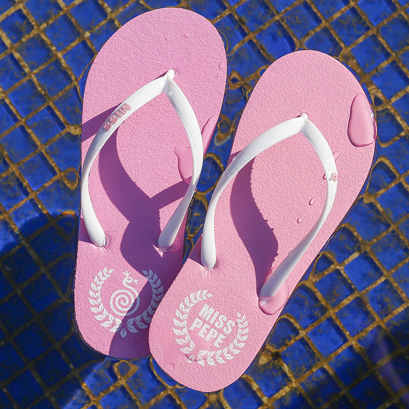 Flip flops de mujer de verano anti-deslizante confort de calzado de playa simple zapatillas de calzado de pies planas