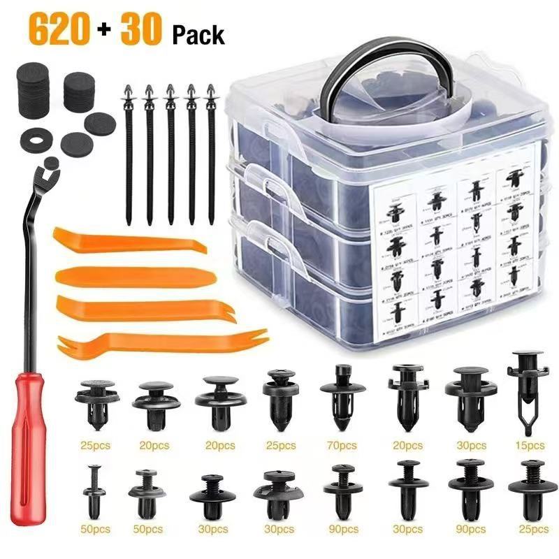 620Pcs Universal Car Box Set of Clips, Fender Liners, Trunk Bumper Expansion Screws