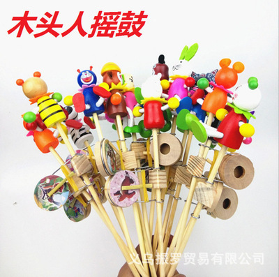 W new pattern Puppet Hand Drums Happy wooden  Blockhead shaky Stall Fair Selling Best Sellers Toys