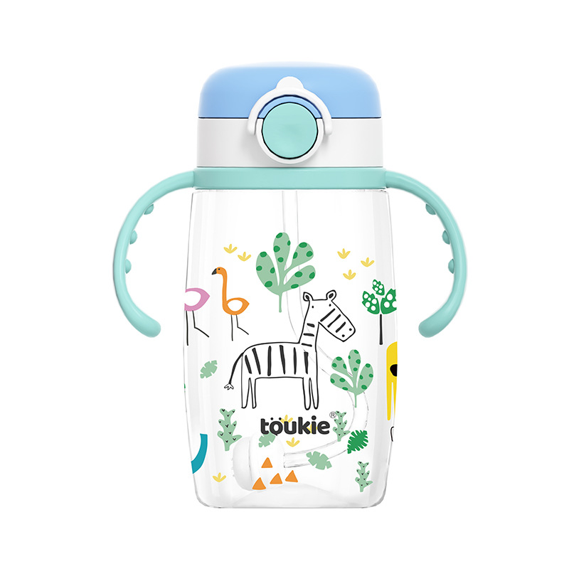 Tookie taza de beber para bebés Taza de paja Taza de agua para niños TRITAN agua potable para bebés anti-estrangulamiento biberón resistente a caídas de doble uso