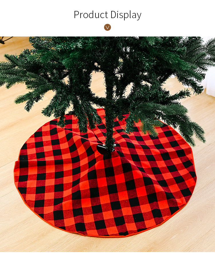 Christmas Red And Black Lattice Tree Skirt Decoration Wholesale Nihaojewelry display picture 9