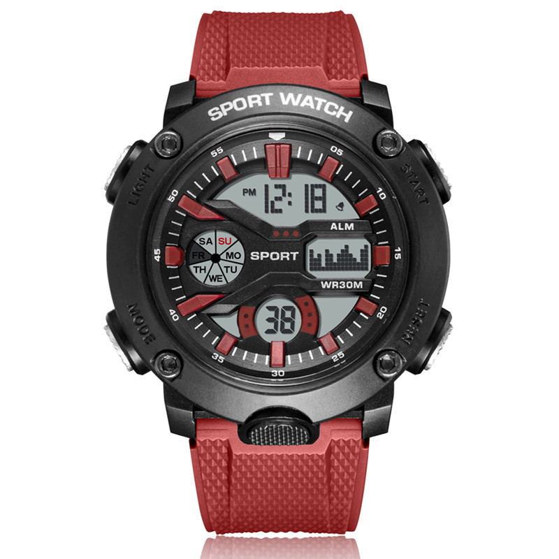 Reloj de hombre popular transfronterizo deportivo multifuncional impermeable reloj electrónico de alarma luminosa para hombre reloj de Estudiante