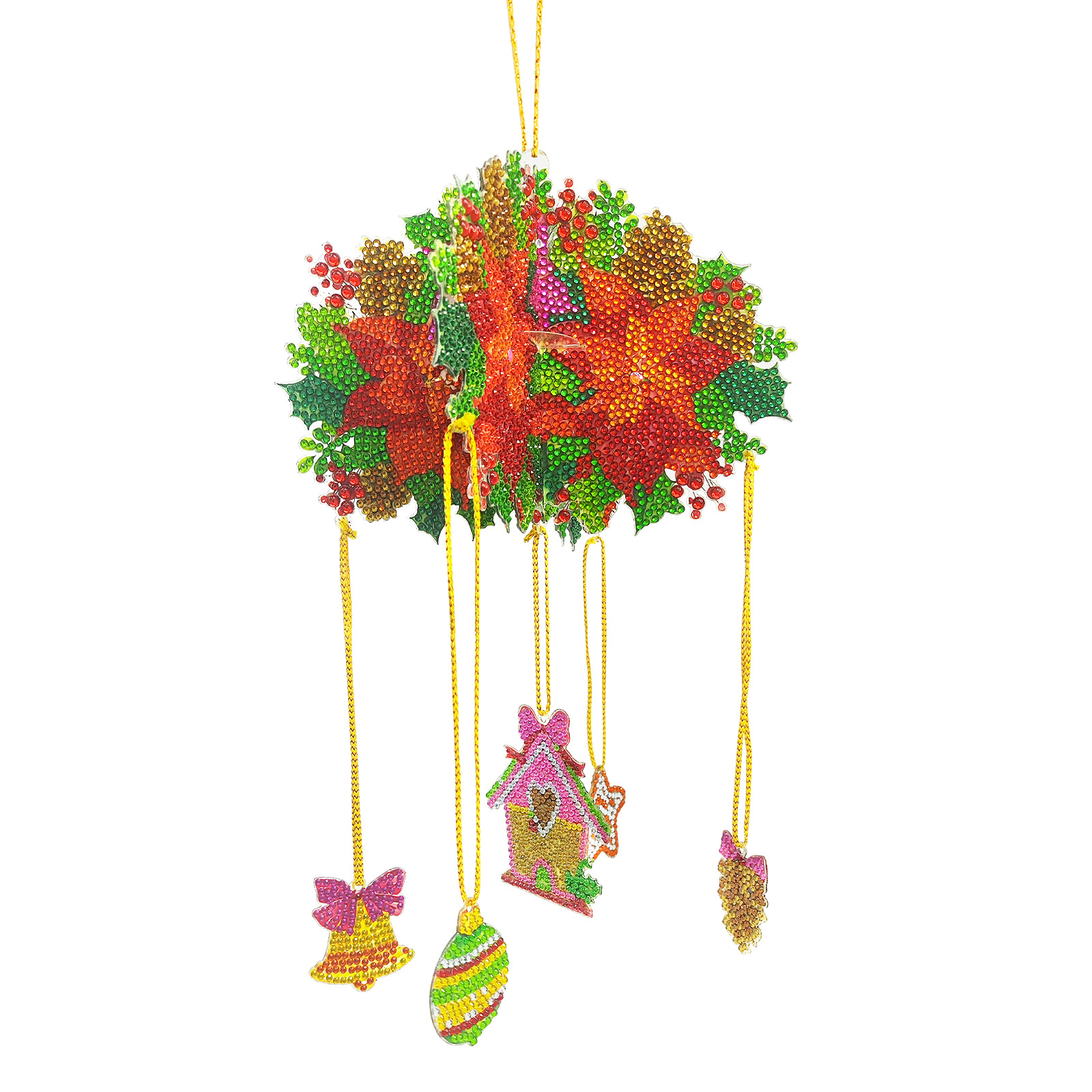 Pintura de diamante perimetral decoración hecha a mano colgante de árbol de Navidad forma de sala de estar balcón decoración de pintura puede distribuirse al por mayor