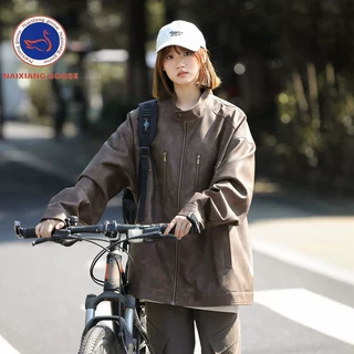 情侣外套宽松PU皮茄克皮衣防风防水男女款春秋季潮牌百搭休闲夹克
