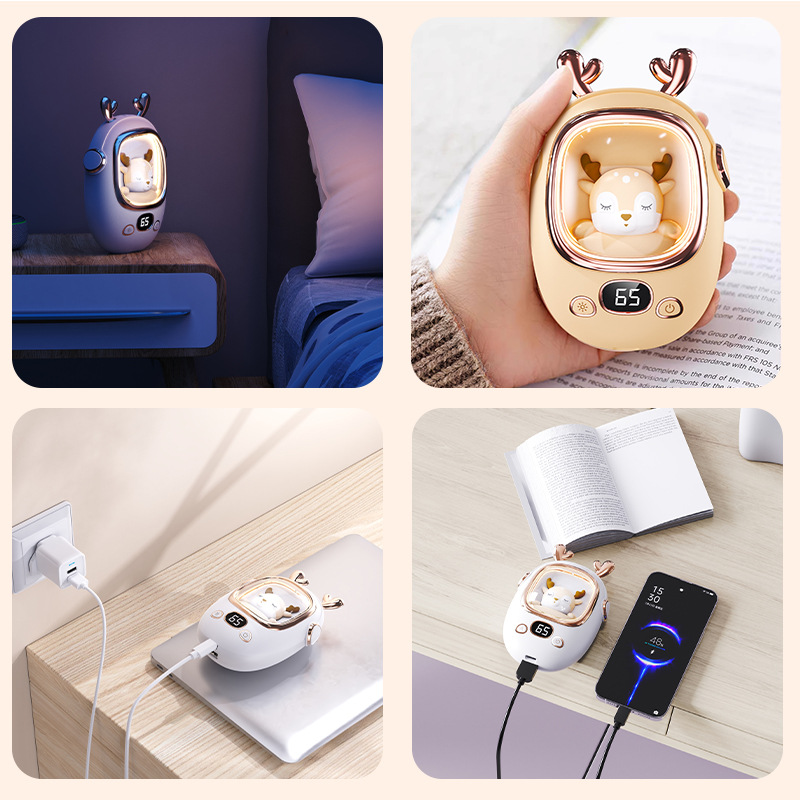 Calentador de manos eléctrico USB 2025, mini bolsa térmica recargable, regalo de invierno para estudiantes