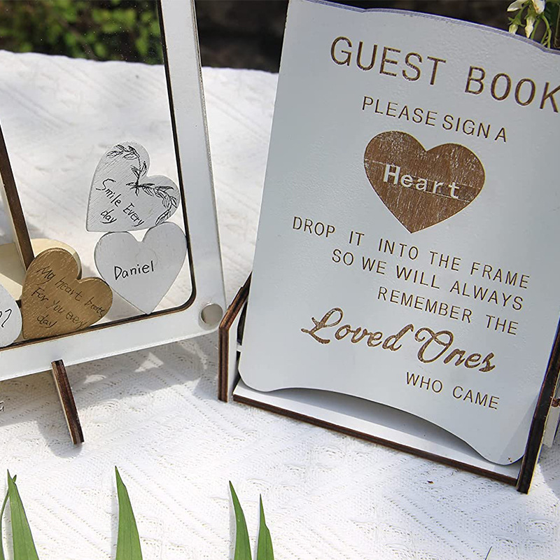 Cross-border wedding sign-in board, acrylic transparent message box, wedding love sign-in, graduation signature, photo album board pic 12