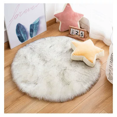 Leisure Green Carpet, Car Carpet - white-gray-tip-60cm-diameter-round