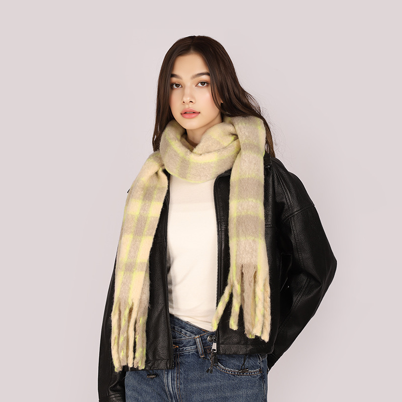 2025 nuevo alto nivel de lana suave bufandas de color glutinoso para mujeres otoño invierno coreano universal cuadrado bufandas cálidas