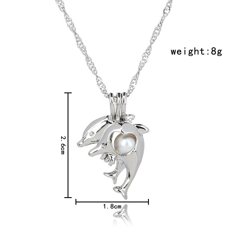 Simple animal pearl cage alloy necklace wholesale