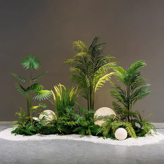 模擬緑の植物造園組み合わせ玄関階段コーナー熱帯偽植物窓床装飾北欧風景