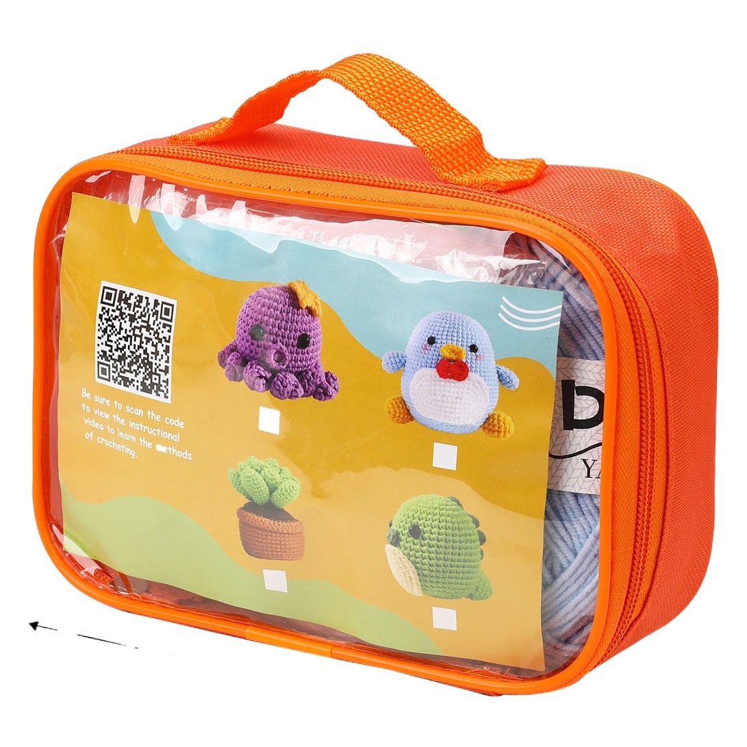 Nuevo crochet transfronterizo, traje de bricolaje, video de enseñanza, muñecos tejidos a mano, hilo de lana, paquete de material de juguete al por mayor