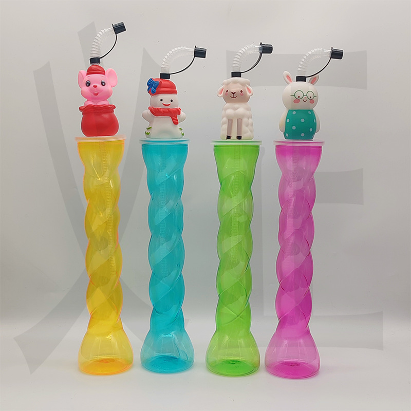 Vasos de Agua de Plástico de Gran Capacidad con Diseño Innovador para Comercio Exterior, Vasos con Diseño de Animales, Venta Directa de Fábrica, Venta al por Mayor