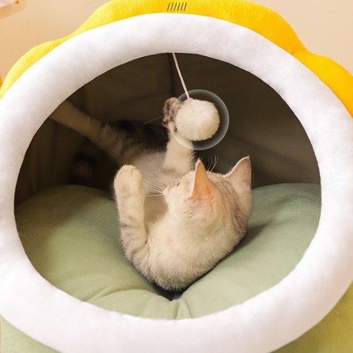 Cat kennel to keep kittens warm in winter, cat supplies for all seasons, semi-enclosed cat house, sleeping bed, pet kennel