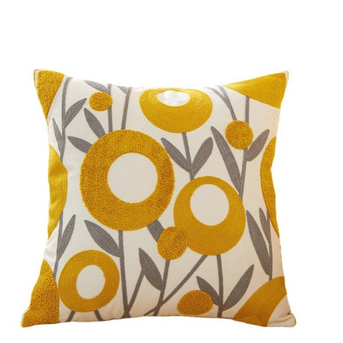 New ins small fresh floral pillow home living room sofa pillow case embroidered backrest office soft cushion
