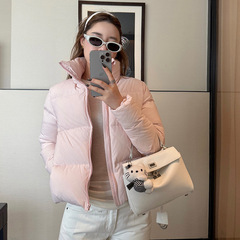 Xzichic 冬日甜心90白鸭绒粉色羽绒服女2024冬季面包服外套保暖