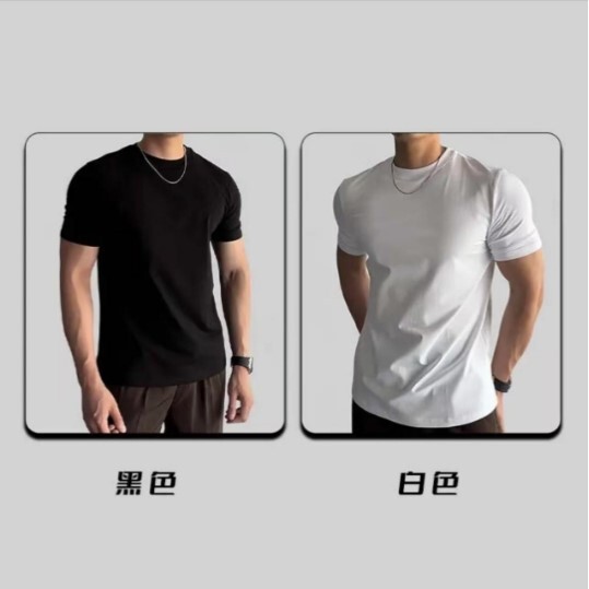 Jimi Hecusen メンズ フロントショルダー半袖 Tシャツ トレンド ラウンドネック スリムフィット 万能 ホワイト Tシャツ Xingcan Trendy House|undefined
