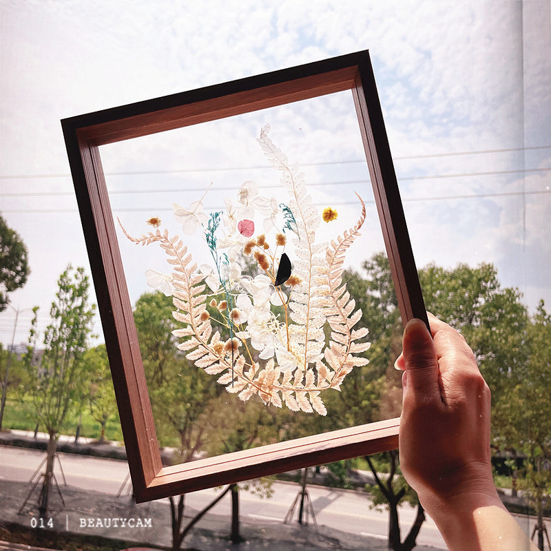 Walnut Color 8inch Double-Sided Transparent Acrylic Photo Frame Floating Display Frame DIY Leaf Specimen Mounting Walnut Color 8inch Double-Sided Transparent Acrylic Photo Frame Floating Display Frame DIY Leaf Specimen Mounting