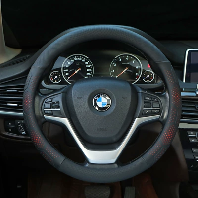 Steering wheel cover – car steering wheel cover four - red-36cm-round