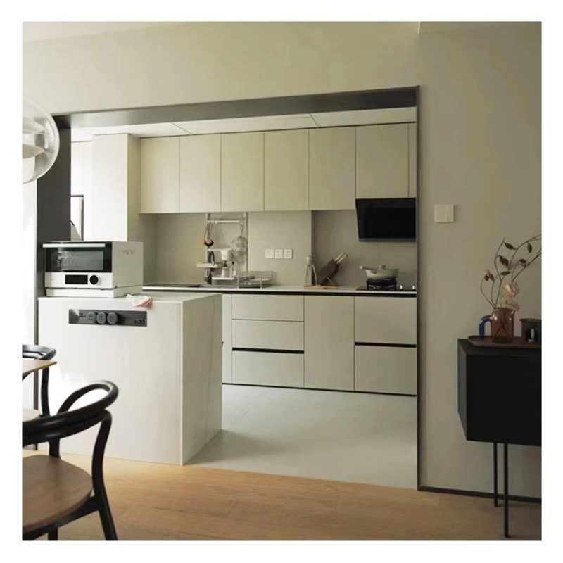 Beijing Custom Kitchen Cabinet Open Household Wall Side Cabinet Quartz Stone Countertop Stove Cabinet Storage Cabinet