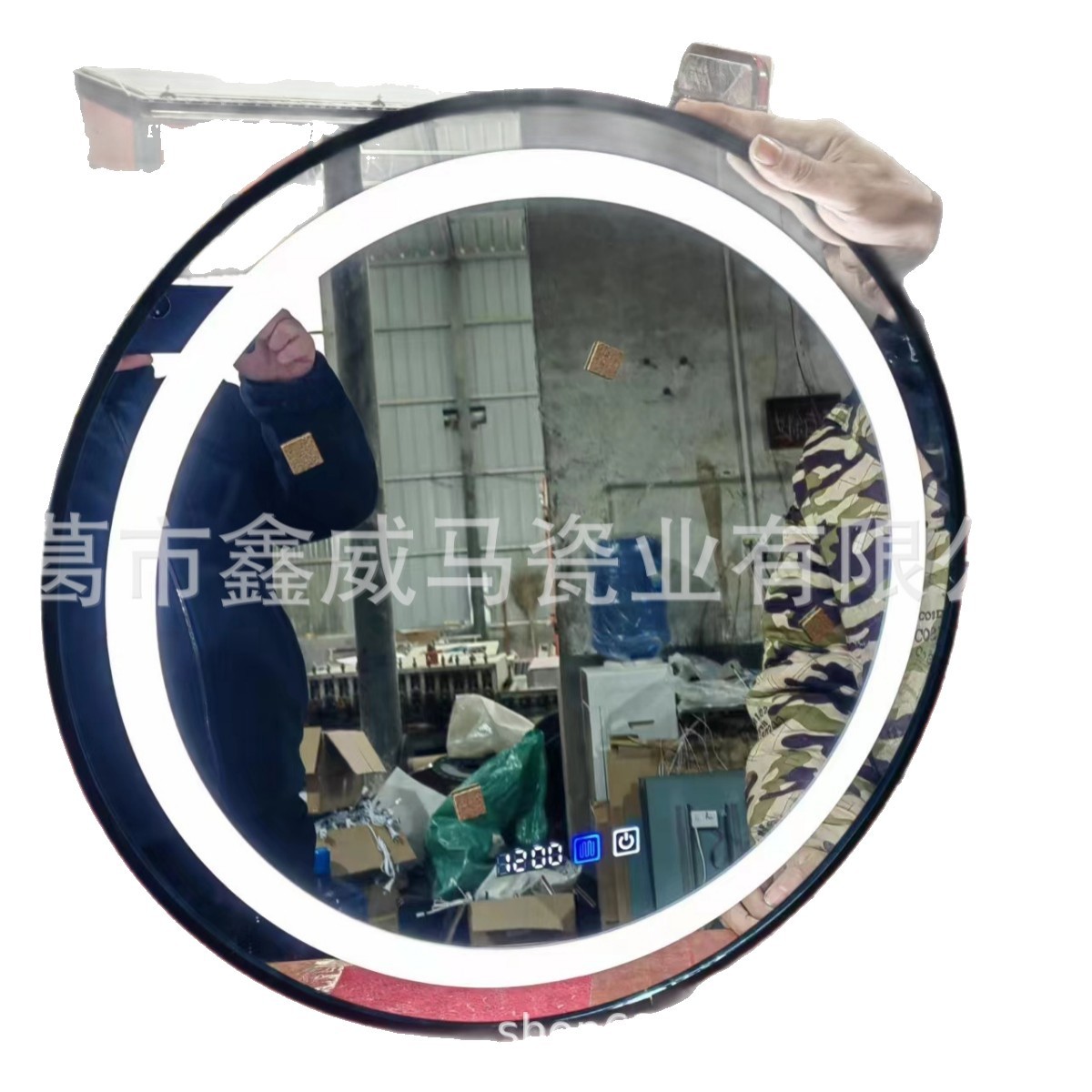 Gabinete de baño espejo con marco separado LED oval con lámpara de baño inteligente de desneblado de baño espejo de maquillaje de pieza única
