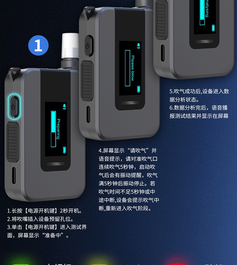 Best-selling professional high-end portable breathalyzer fuel electrochemical high-precision alcohol tester