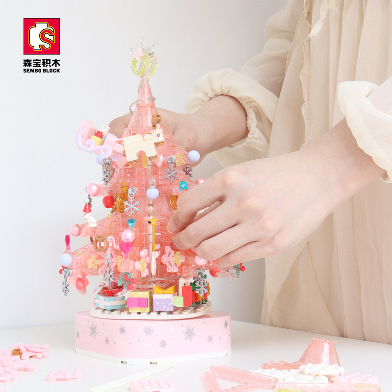 森宝605024水晶粉クリスマスツリーオルゴール女の子クリスマスプレゼントパズル